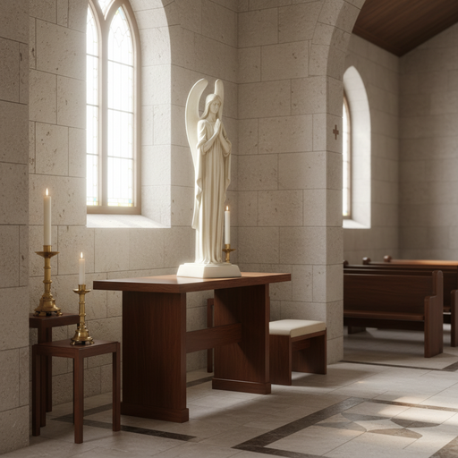 Angel in prayer Outdoor Statue (40 - Inch) Side Angle