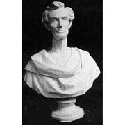 Classical bust sculpture with old world European style, featuring detailed drapery and a dignified, lifelike expression. Side View