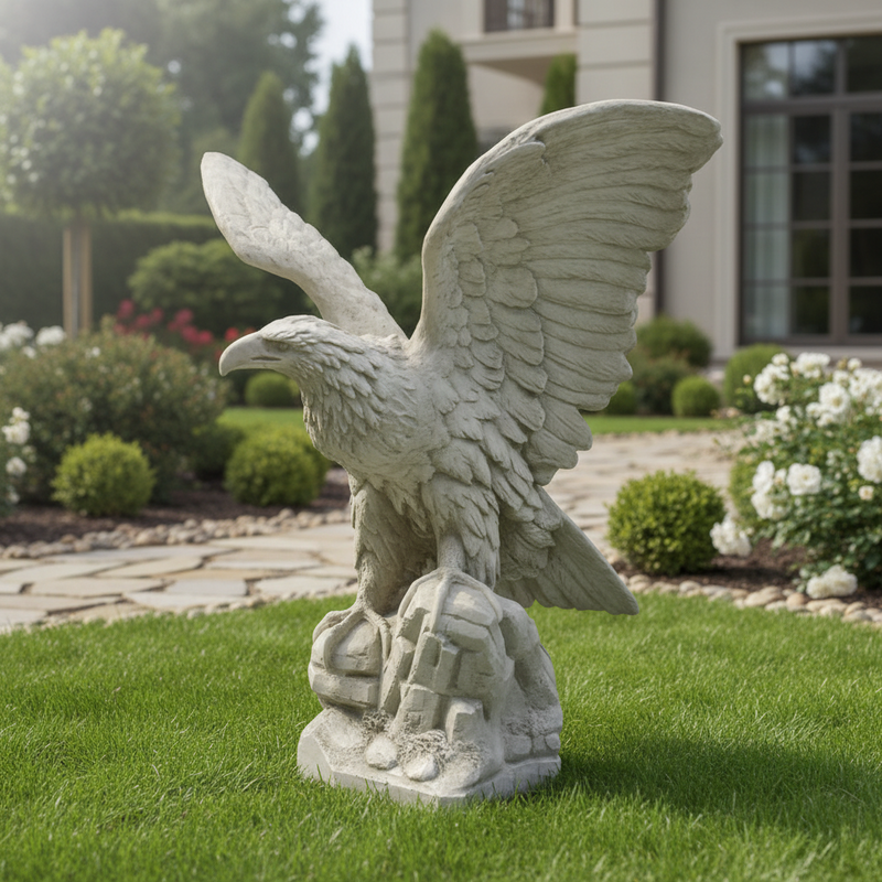 Eagle Garden Statue (40 - Inch) Side Angle