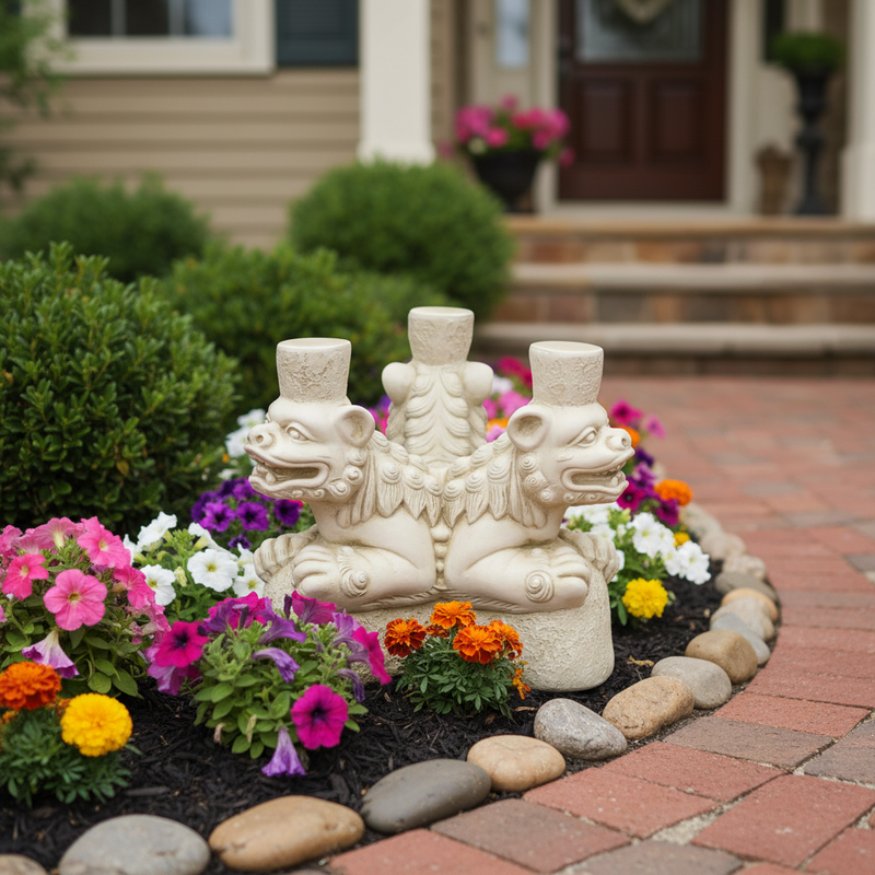 Foo Dog Garden Statue (15-Inch)