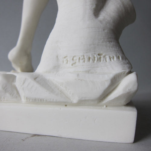 Classical Renaissance male statue with detailed anatomy, standing in contrapposto pose, inspired by old world European sculpture. Different Angle