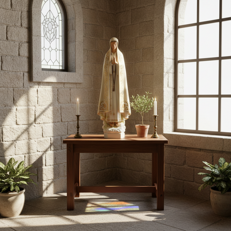 Our Lady of Fatima Statue (36 - Inch) Side Angle