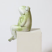 Frog Garden Statue (8 - Inch) Side View