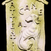 Beware of Dog Outdoor Plaque (9.0 - Inch) Side View