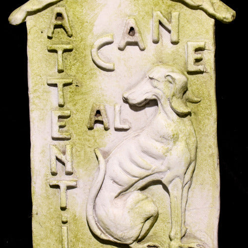 Beware of Dog Outdoor Plaque (9.0 - Inch) Side View