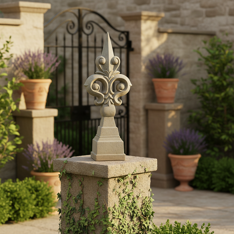 Orleans Finial Outdoor Statue (30.75 - Inch) Side Angle