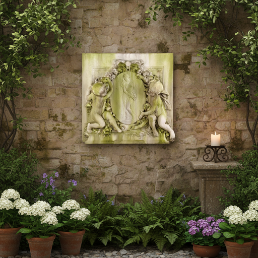 Labelle Demoiselle Cherub Outdoor Statue (39 - Inch) Side Angle