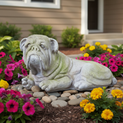 Bulldog Dog Garden Statue (11 - Inch) Side Angle