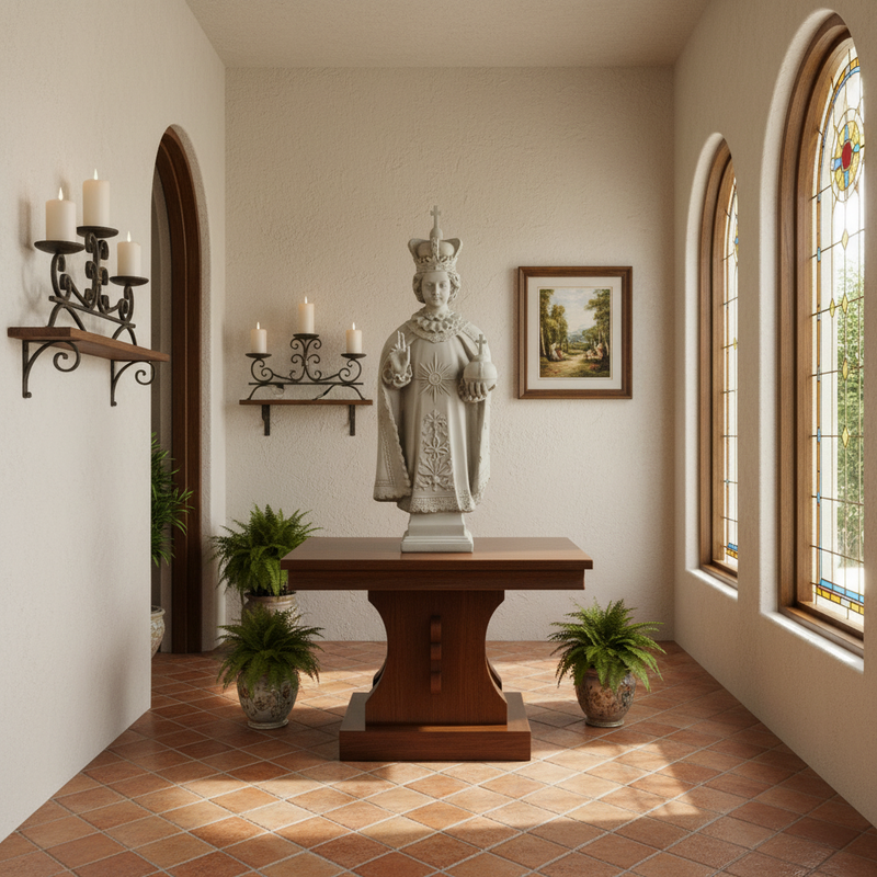 Infant of Prague Religious Statue (41 - Inch) Side Angle
