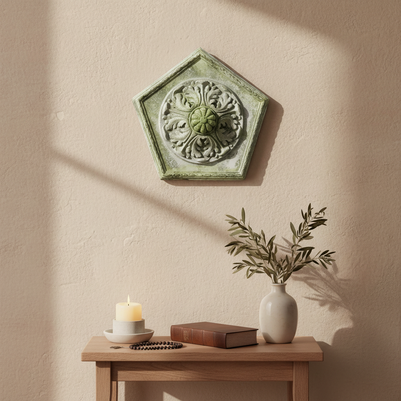 Penta Medallion Outdoor Plaque (14.0 - Inch) Side View