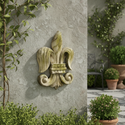Fleur De Lis Outdoor Statue (23 - Inch) Side Angle