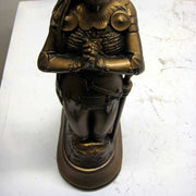 Kneeling medieval knight in ornate armor, hands clasped in prayer, classical old world European style with Gothic detailing. Side Angle View