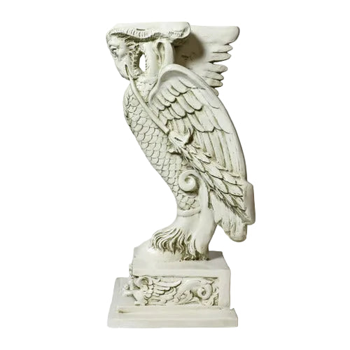 Winged griffin statue with ornate detailing, classical old world European style, featuring intricate Baroque and Renaissance motifs.