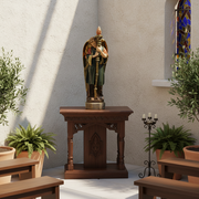 Large Winged Guardian Angels with Candleholder Outdoor Statue (27 - Inch) Side Angle