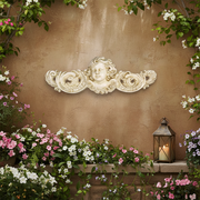 Angelic Scroll Outdoor Statue (13 - Inch) Side Angle