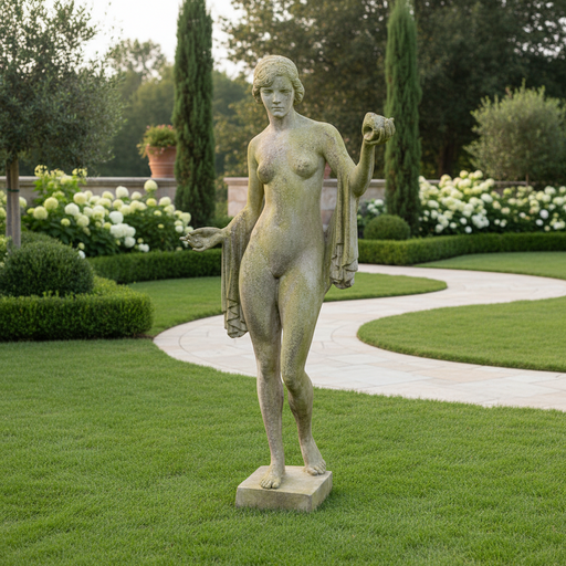 Woman With Shell Statue (63 - Inch) Side Angle