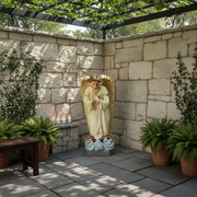 Kneeling Sorrowful Angel Outdoor Statue (27 - Inch) Side Angle