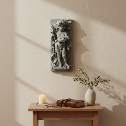 Little Boy Garden Plaque (13.0 - Inch) Side Angle