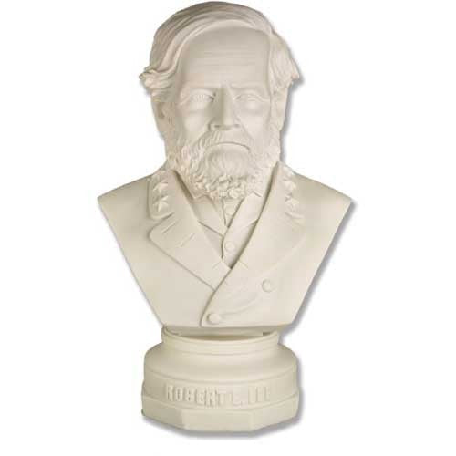 Classical bust of a bearded man in ornate military attire with old world European detailing and Renaissance-inspired features.