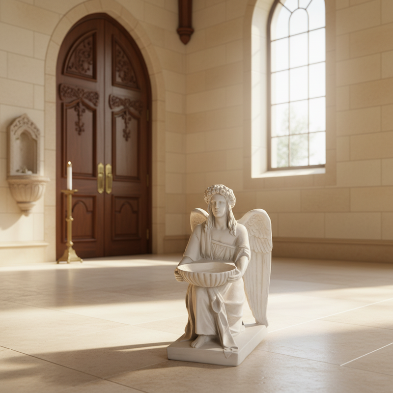 Kneeling Prayer Angel Outdoor Statue (19-Inch)