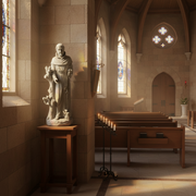 Saint Francis with Squirrels Statue (37 - Inch) Side Angle