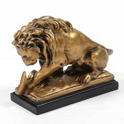 Lion Devouring Serpent Garden Statue (8 - Inch) Different Angle