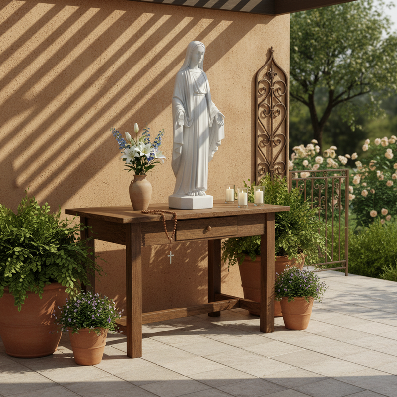 Our Lady of Grace Religious Statue (42 - Inch) Side Angle