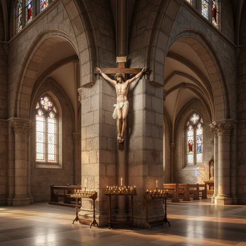 Corpus of Christ Religious Statue (27 - Inch) Side Angle