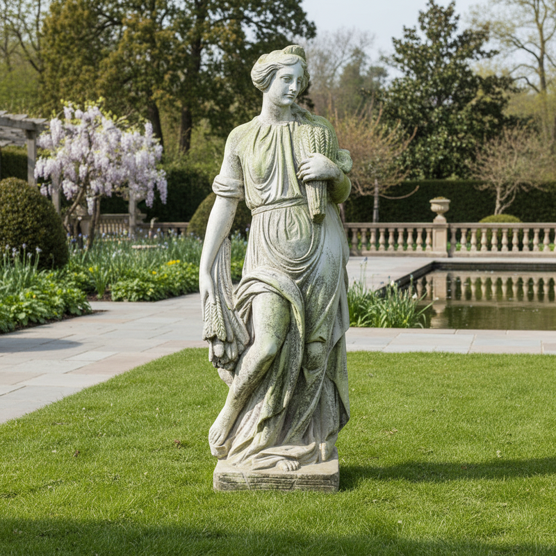 Goddess Of Fall Season Statue (66 - Inch) Side Angle