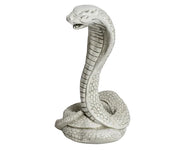 Cobra statue with raised hood and detailed scales, featuring ornate, classical old world European sculptural style.