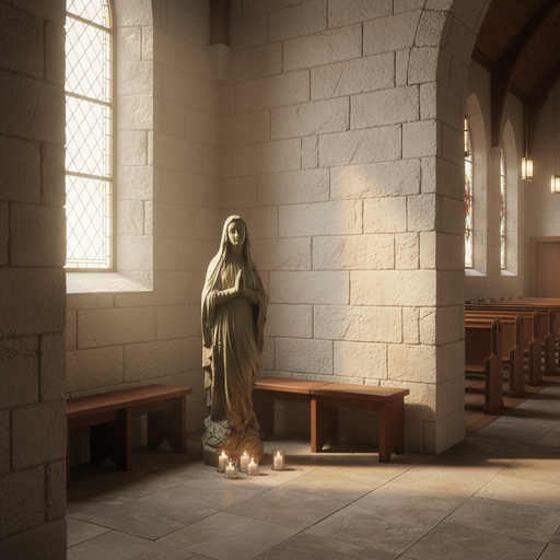 Our Lady of Lourdes Statue (36 - Inch) Side Angle