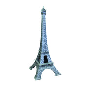 Eiffel Tower figurine with ornate latticework, classical old world European architectural style, inspired by Parisian landmarks