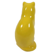 Cat figurine with smooth, minimalist lines and a stylized, classical form inspired by old world European sculpture. Different Angle