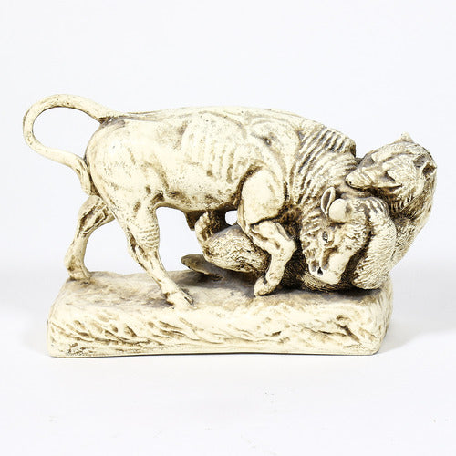 Bear and Bull Garden Statue (9 - Inch) Side View