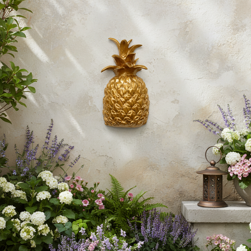Decorative Wall Pineapple (8.0 - Inch) Side Angle