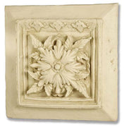 Ornate square panel featuring a classical floral motif with intricate Baroque leaf detailing and old world European accents.