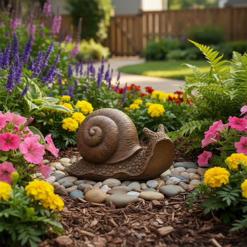 Snail Garden Statue (4.23 - Inch) Side Angle