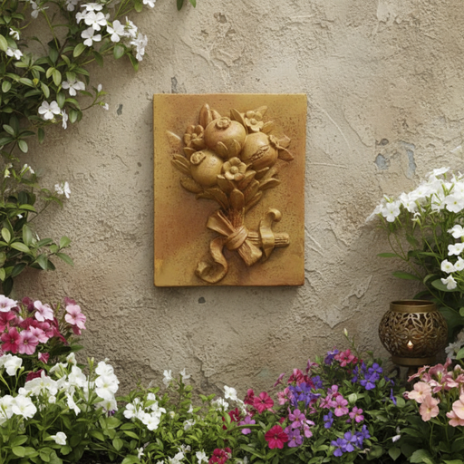 Pomegranate Harvest Frieze Statue (16 - Inch) Side Angle