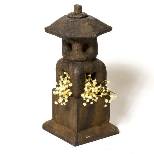 Lantern House Outdoor Statue (16 - Inch) Side View