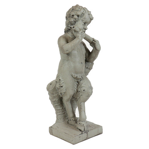 English Garden Pan Statue (31 - Inch) Side View