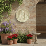 Blessed Mary Roundel Statue (12 - Inch) Side Angle
