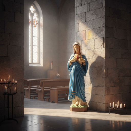 Our Lady of Seven Sorrows Statue (49 - Inch) Side Angle