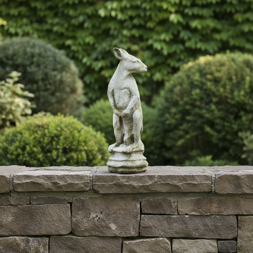 Kangaroo Finial Outdoor Statue (22 - Inch) Side Angle