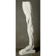 Classical anatomical leg sculpture with exposed muscles, inspired by Renaissance and old world European artistic traditions. Side View