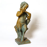 English Garden Pan Statue (31 - Inch) Side Angle View