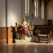 Jesus Is Condemned Religious Statue (29 - Inch) Side Angle