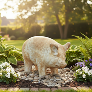 Porker Pig Garden Statue (8 - Inch) Side Angle