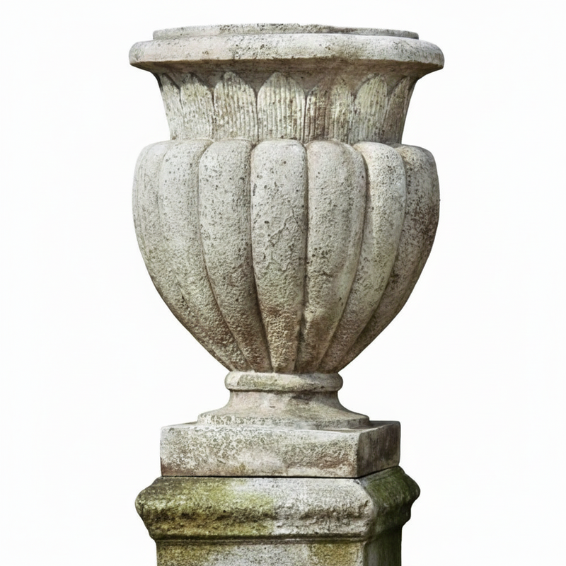 Carved Stadium Urn 20  H Outdoor/Indoor Statue