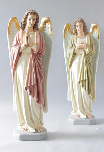 Innocent Standing Angel Statue With Praying Hands Outdoor Statue (25 - Inch) Side View
