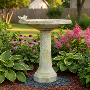 Eight Sided Birdbath W Birds Statue (Eight - Sided) Side Angle